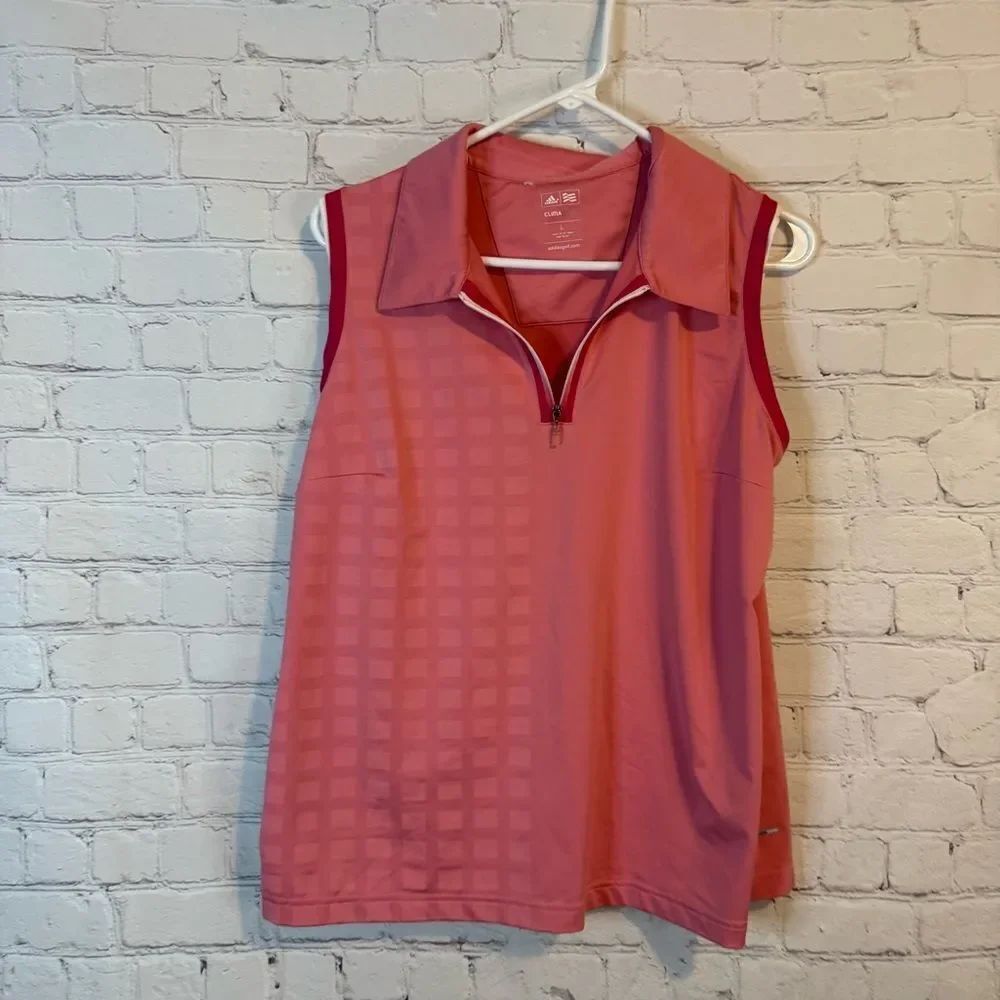 Adidas Pink Sleeveless Polo Tank Top